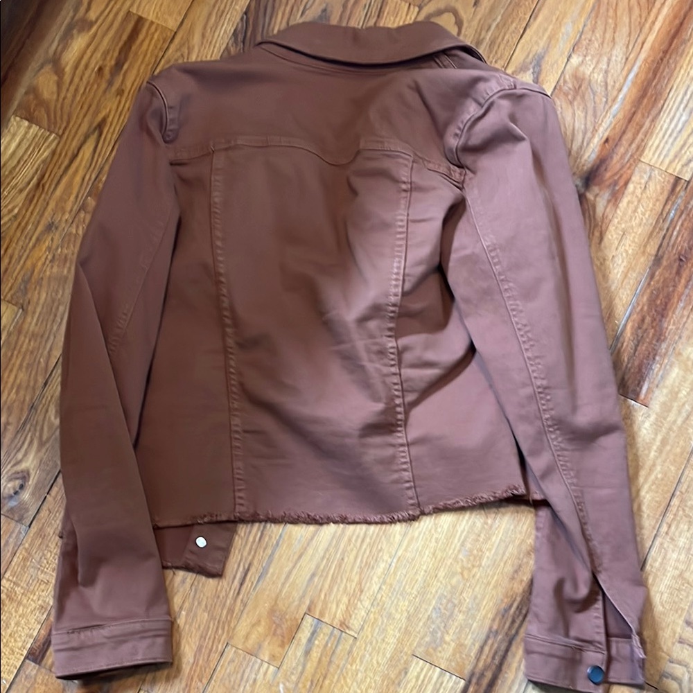 Kut from the Kloth Brown Jean Jacket Cropped Fitted - Picture 2 of 2